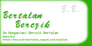 bertalan berczik business card